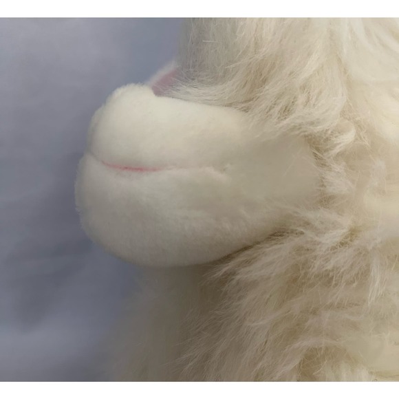Vintage Chrisha Playful Plush Giant rabbit white bunny 17" 1988 Pink eyes - Picture 8 of 13